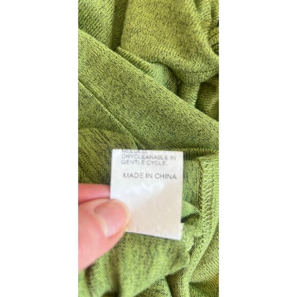 SHEIN SXY TWIST FRONT FLOUNCE SLEEVE BODYCON DRESS LIME GREEN SIZE M - Picture 8 of 13